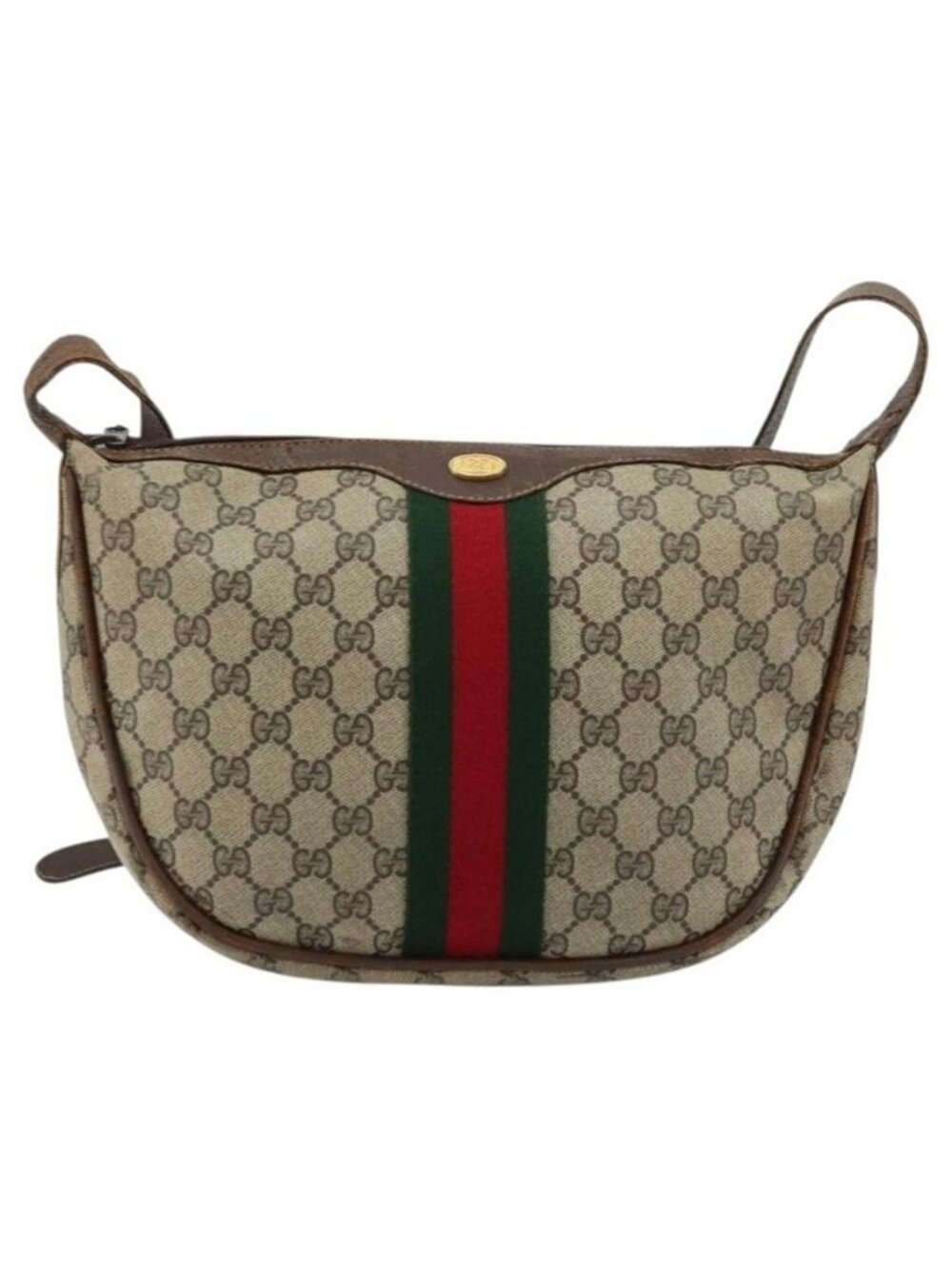 Authentic GUCCI GG Supreme Web Sherry Line Shoulder Bag Beige 10 02 008 - Picture 4 of 16